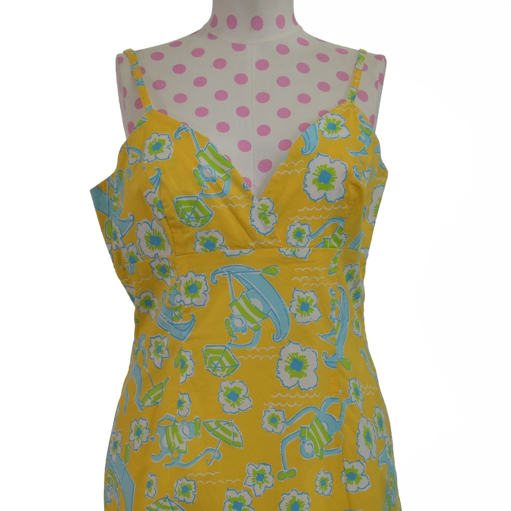 *Lilly Pulitzer Sz 12 Yellow Monkey Animal Dress